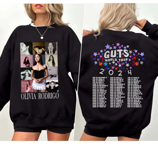 Olivia Guts Tour 2024 Shirt, Olivia Rodrigo Guts SweatShirt, Olivia Track List Aesthetic Merch, Olivia New Album Guts Hoodie