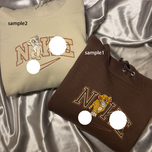 Sim..ba and N..ala Embroidered Crewneck , Lion King Sweatshirt or Hoodie, anniversary gift, couple set, hoodie set, gift for her, for him