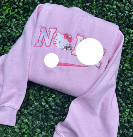 Hello Kitty Embroidered Sweatshirt | Cute Cat Embroidered Crewneck | Best Friend Gift | Embroidery