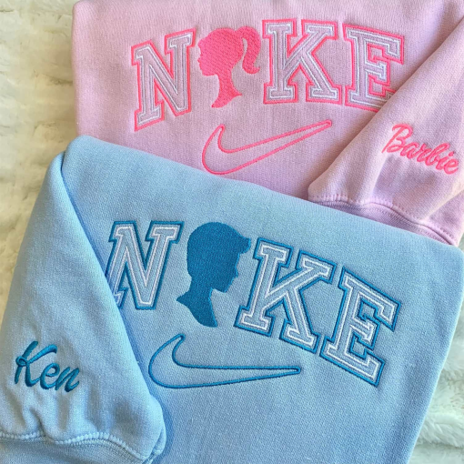 Barbie and Ken Embroidered Sweatshirt, Barbie Matching Set Sweatshirt, Trendy Couple Matching Sweatshirt, Anniversary Gift