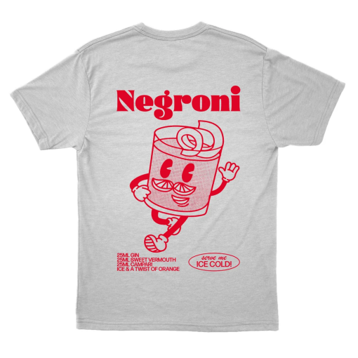 Negroni Graphic T-Shirt | Bartender Cocktail -Shirt | UNISEX Graphic Cocktail Negroni T-Shirt