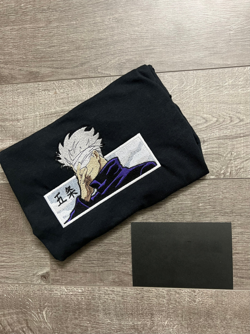 Gojo Jujitsu Kaisen Embroidered Crew Neck Sweater