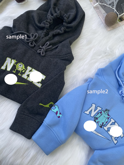 Mi.ke Su.lly B.oo Crewneck Hoodie Mon.sters Inc, Mons.ters University, Embroidered Sweatshirt, Mon.sters inc Sweatshirt Hoodie Couples Gift