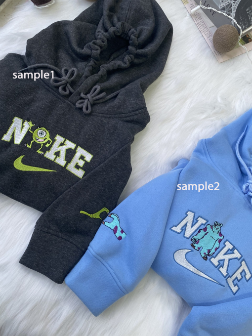 Mi.ke Su.lly B.oo Crewneck Hoodie Mon.sters Inc, Mons.ters University, Embroidered Sweatshirt, Mon.sters inc Sweatshirt Hoodie Couples Gift