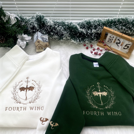 Embroidered Fourth Wing Sweatshirt, Iron Flame Embroidered crewneck, Fourth wing merch, Xaden Riorson Sweater, Basgiath Shirt