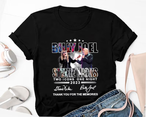 Two Icons One Night Billy Joel Stevie Nick Tour Tshirt, Billy Joel Merch Shirt, Billy Joel Shirt, Billy Joel Stevie Nick Fan Lovers Shirt