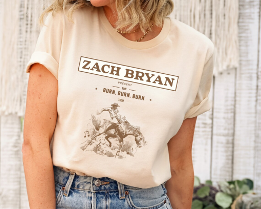 Vintage Zach Bryan Burn Burn Burn Tour Shirt, Zach Bryan Comfort Colors Shirt, Zach Bryan Merch, The Burn Burn Burn 2023 Tour Shirt