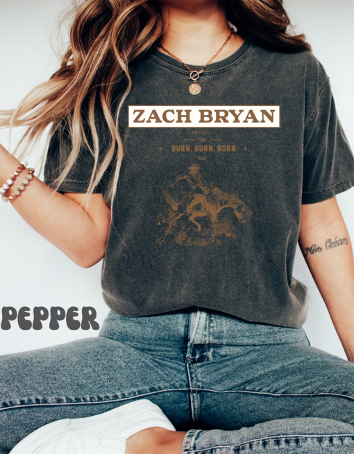 Vintage Zach Bryan Burn Burn Burn Tour Shirt, Zach Bryan Comfort Colors Shirt, Zach Bryan Merch, The Burn Burn Burn 2023 Tour Shirt