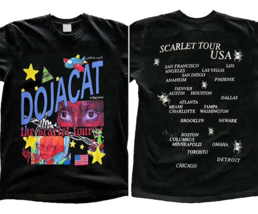 Doja Cat The Scarlet Tour 2023 2 Sides T-Shirt, Doja Cat Tour With Special Guests Sweatshirt, Doja Cat Merch, Music Concert Tee