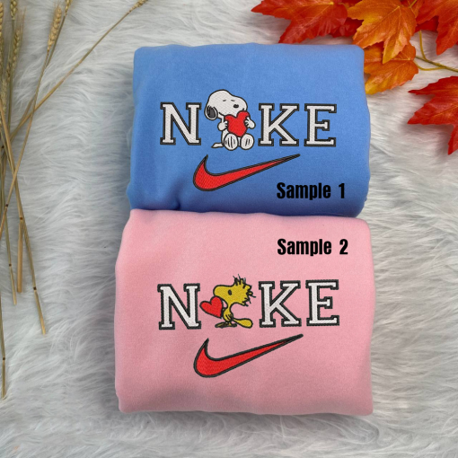 Sn.oo.py And Wo.o.dst.o.ck Embroidered Sweatshirts, Couple Matching Embroidered Sweatshirt, Christmas Sweatshirt, Anniversary Gift