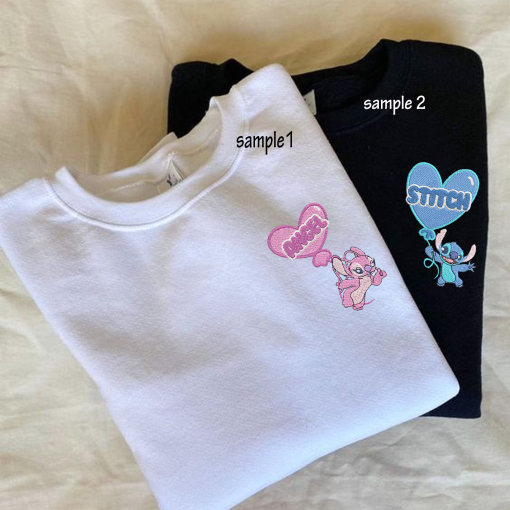 Embroidered Stitch And Angel Heart Balloons Sweatshirt