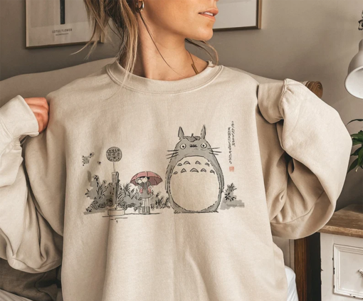 Vintage My Neighbor Totoro Ghibli Sweatshirt, Totoro Gift Shirt, Hayao Miyazaki, Spirited Away T-Shirt, Ghibli Sweatshirt, Totoro Hoodie