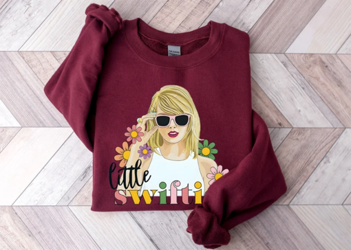 Cute Swiftie Sweatshirt – Little Swiftie Sweater – Taylor Fan Gift – Album Tour Sweatshirt – Floral Swiftie Sweatshirt – Album Merch Sweater