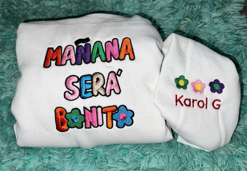 Mañana Será Bonito Hoodie, Karol G Cute Sweatshirt, Karol G Shirt, Concert Wear, Manana Sera Bonito Album Embroidered sweatshirt