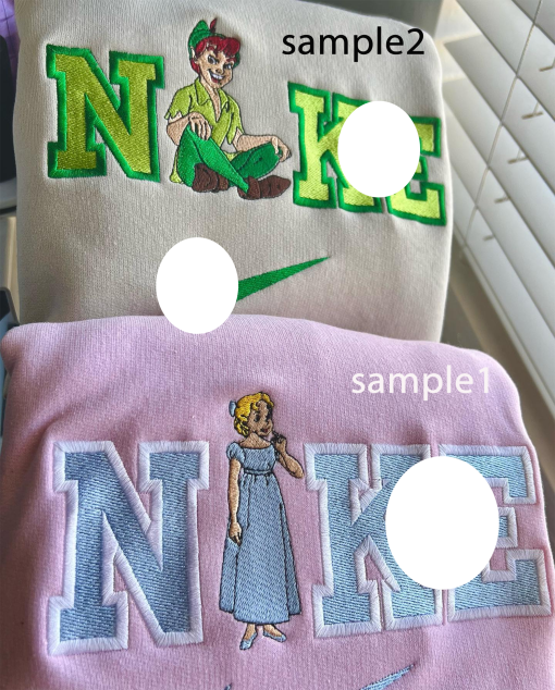 Peter Pan and cinderella Embroidered Sweater, Embroidered Neverland Shirt, Disney Birthday Gift, Matching couble embroidered sweatshirt