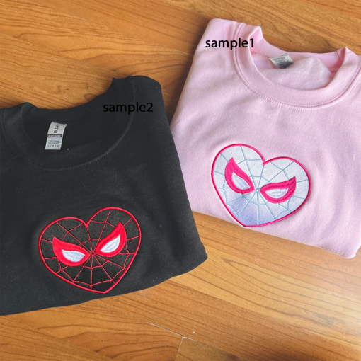 Gwen.tacy and Spid.e.r Embroidered Sweatshirt, Matching Custom Couple Hoodies, Cute Embroidery, Couple Gift