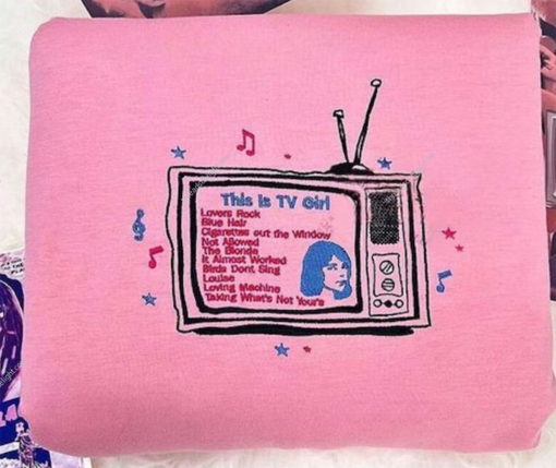 Tv Girl Songs Embroidered Shirt, Valentine’s Day Couple Sweatshirt