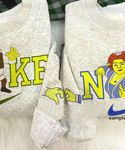 Shrek and Princess Fiona Couple 2D Sweatshirt,Valentine’s…