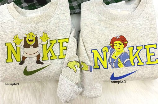 Shrek and Princess Fiona Couple 2D Sweatshirt,Valentine’s Day Couple Sweatshirt