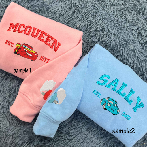 Retro McQueen And Sally Cars Sweatshirt,Valentine’s Day Couple Sweatshirt