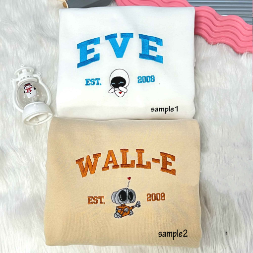 Wall-E Eve Est 2008 Couple Sweatshirt,Valentine’s Day Couple Sweatshirt