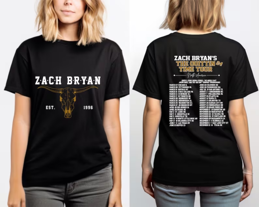 Zach Bryan The Quittin Time 2024 Tour Shirt, Country Music Singer, American Heartbreak Shirt, Western Cowboy Shirt, Gift For Fan