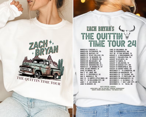 Zach Bryan The Quittin Time Tour 2024 Sweatshirt, Country Music Singer, Zach Bryan Merch, Zach Bryan Fan Shirt, The Quittin Time Tour Hoodie