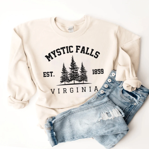 Mystic Falls Sweatshirt – Unique Vampire Halloween Wear – Ideal Gift for Mystic Falls Lovers- Mystic Falls Virginia Sweatshirt