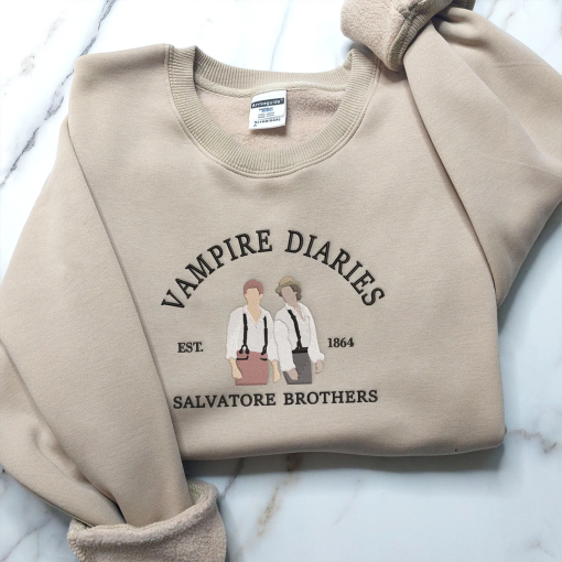 The Vampire Diaries Embroidered Sweatshirt, Mystic Falls VirginiaSweatshirt, Fall Embroidered Sweatshirt, Salvatore Brothers