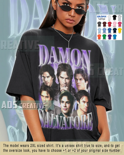 Limited Damon salvatore shirt 90s tee vampire tshirt Vintage Bootleg Style T-Shirt vampire sweatshirt