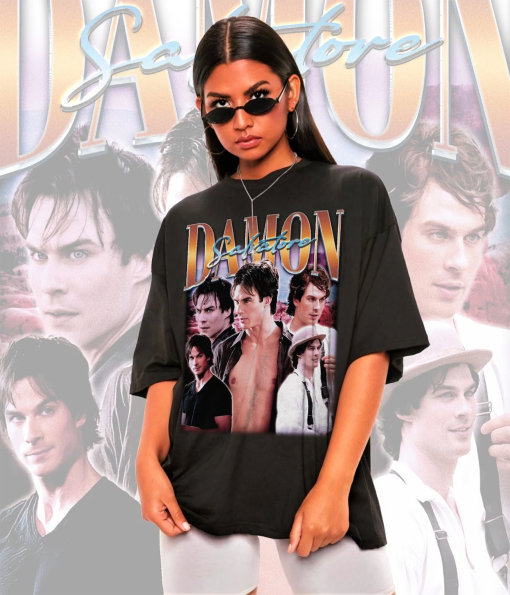 Retro Damon Salvatore Shirt-Damon Salvatore Sweatshirt,Damon Salvatore T-shirt,Damon Salvatore Merch,ian somerhalder shirt,Diares Sweatshirt