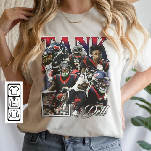 Tank Dell Houston Football Shirt, Texans Football Christmas Shirt Unisex, Football 90s Vintage Gift