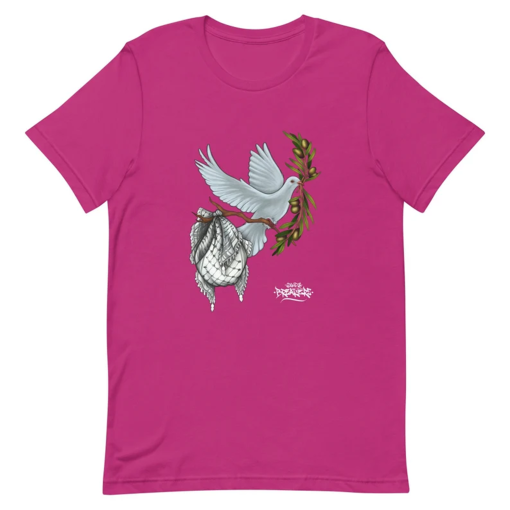 Palestinian freedom dove, Kuffiyeh and olive branches t-shirt