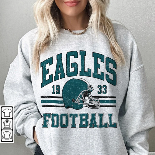 Eagles Football Sweatshirt, Shirt Retro Style 90s Vintage Unisex Crewneck, Graphic Tee Gift For Football Fan Sport