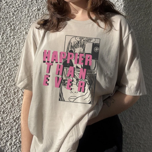 Vintage Happier Than Ever Billie Eilish Tee Shirt 2023