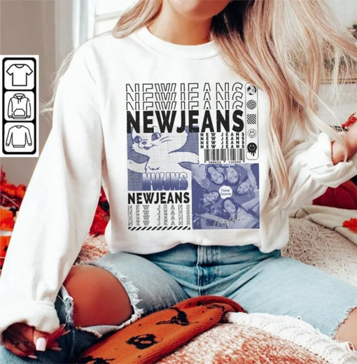 NewJeans Kpop Shirt, V1 Sweatshirt Y2K Merch Vintage NewJeans Tour 2023 Album New Jeans Unisex Hoodie