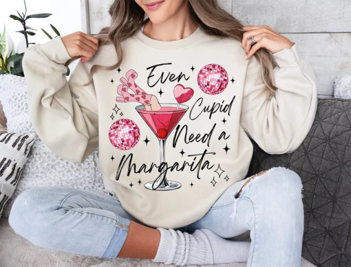 Even Cupid Need A Margarita Retro valentine shirt, Trendy Valentine shirt