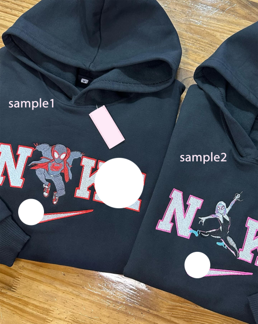 Spider and Gwenstacy Embroidered Matching Sweatshirt,Couple Spider Man And Women Embroidered Hoodie,