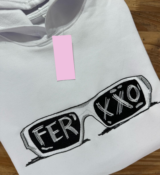 Ferxxo Feid Embroidered Hoodie – Ferxxo Gafas Concert Hoodie – Feid Unisex Gafas Hoodie – Ferxxo Merch – Feid Merch – Ferxxo Fan Merch Gift