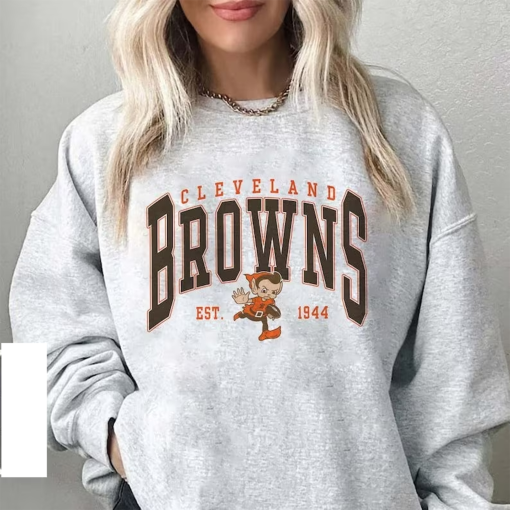 Vintage Cleveland Football Crewneck Sweatshirt, Brown Football Shirt Fan Gifts