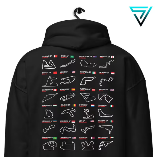 Formula 1 2024 Calendar Shirt/Hoodie/Sweatshirt F1 Circuit Tracks