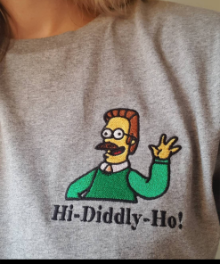 Ned Flanders Hi-Diddly-Ho! The Simpsons Embroidered Shirt