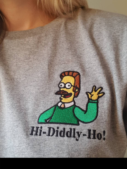 Ned Flanders Hi-Diddly-Ho! The Simpsons Embroidered Shirt