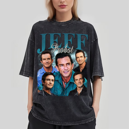 Jeff probst Vintage Washed T-Shirt, Presente Homage Graphic Unisex Long Sleeve, Bootleg Retro 90’s Fans Hoodie Gift