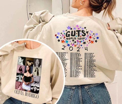 Olivia Rodrigo Guts Shirt, Olivia Rodrigo Guts Merch, Guts Tour 2024 Shirt, GUTS world tour 2024 Shirt, Olivia Rodrigo Album GUTS Sweatshirt