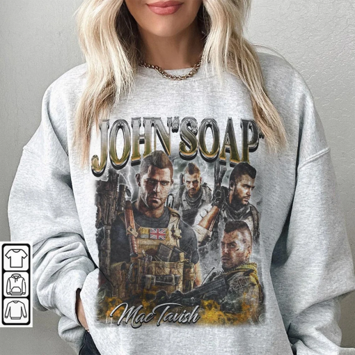 John Soap MacTavish COD 90s Shirt, Bootleg Modern Warfare 1 2 3 Game Vintage Y2K Sweatshirt, FPS Unisex Gift Hoodie 0311F MLUDRP