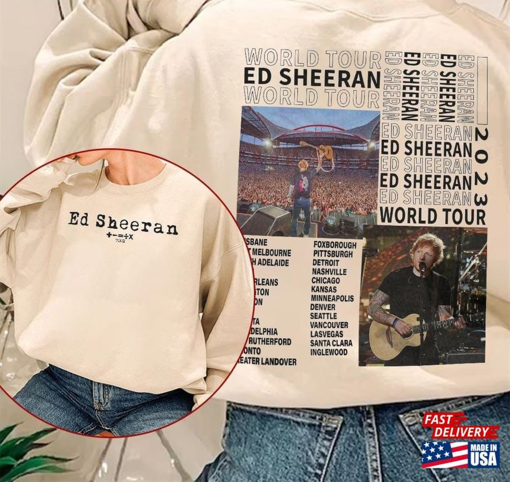 Ed Sheeran Tour V1 Music Concert Double Sides Shirt Gift Unisex T-Shirt Sweatshirts Classic Hoodie