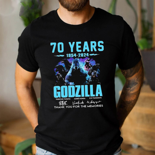 Godzilla Minus One Shirt, 70 Years 1954 2024 Godzilla Crewneck Unisex Hoodie