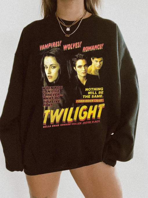 Twilight Saga T-Shirt, Vampire Wolf Romance Shirt, Graphic Tee, Ed and Bella Shirt, Twilight Movies Graphic Tee For Movie Lovers