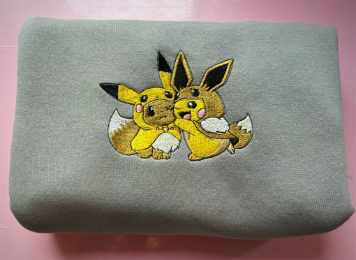 Pika & Eevee Embroidered Sweatshirt